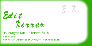 edit kirrer business card